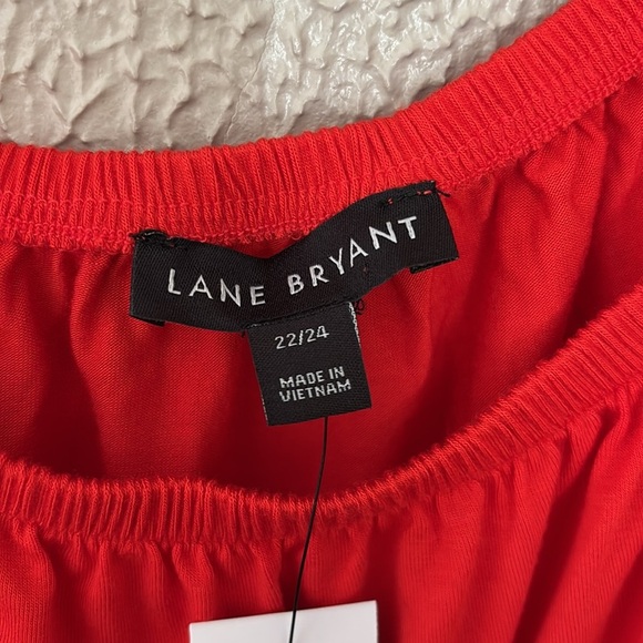 Lane Bryant Plus Size Red Stretchy Off Shoulder Short Sleeve Flowy Top 22/24 3X - Picture 4 of 6